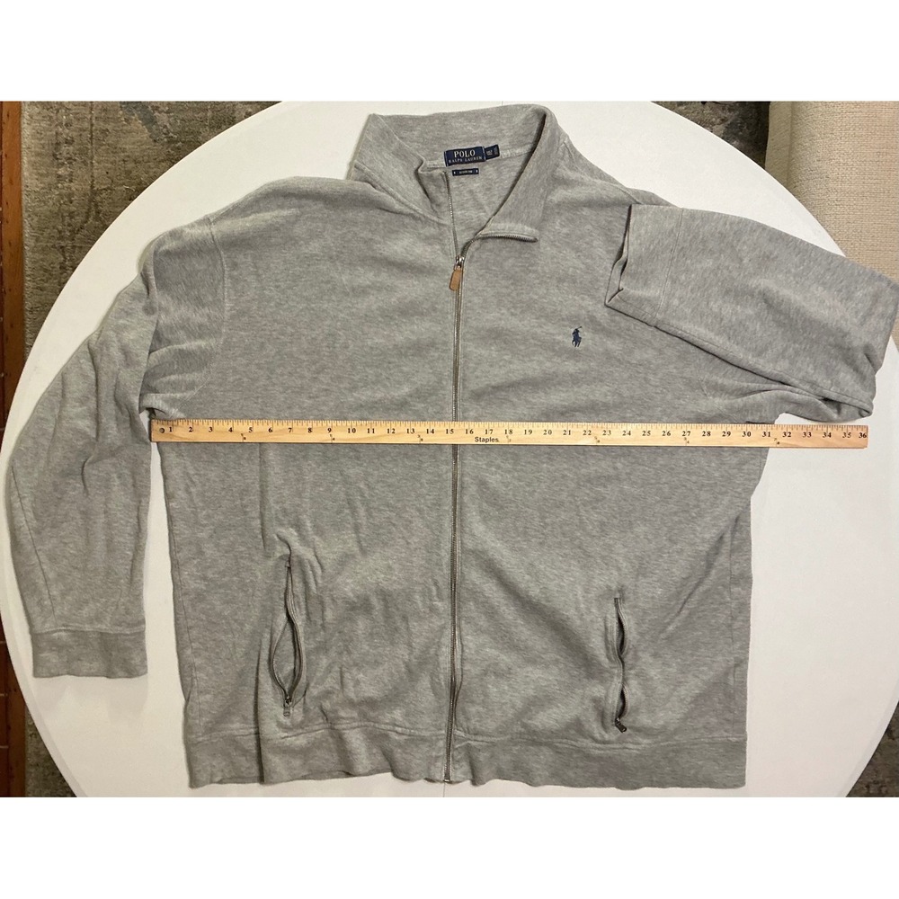 Polo Ralph Lauren Mens 3XLT Estate Rib Full Zip Jacket Grey 100% Cotton Preppy - Picture 6 of 6